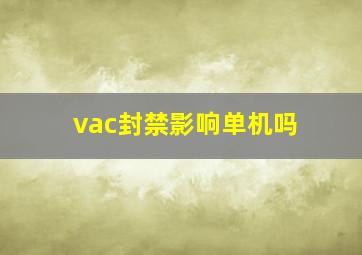 vac封禁影响单机吗