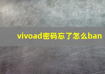 vivoad密码忘了怎么ban