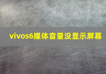 vivos6媒体音量没显示屏幕