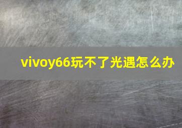 vivoy66玩不了光遇怎么办