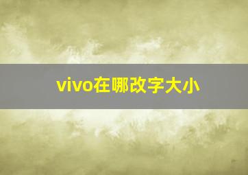 vivo在哪改字大小