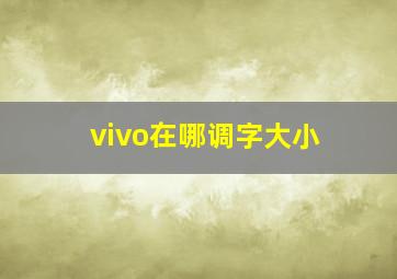 vivo在哪调字大小