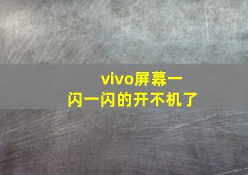 vivo屏幕一闪一闪的开不机了