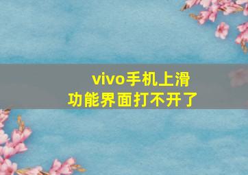 vivo手机上滑功能界面打不开了