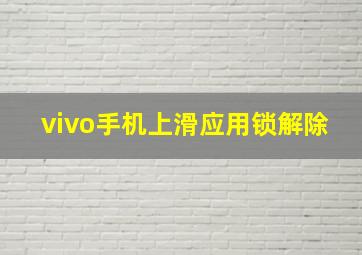 vivo手机上滑应用锁解除