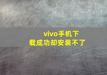 vivo手机下载成功却安装不了