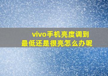 vivo手机亮度调到最低还是很亮怎么办呢