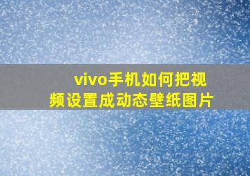 vivo手机如何把视频设置成动态壁纸图片