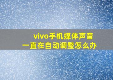 vivo手机媒体声音一直在自动调整怎么办