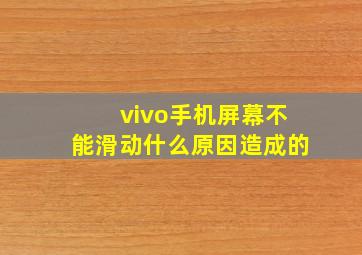 vivo手机屏幕不能滑动什么原因造成的