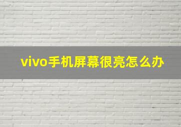 vivo手机屏幕很亮怎么办