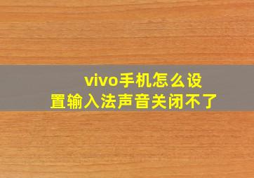 vivo手机怎么设置输入法声音关闭不了