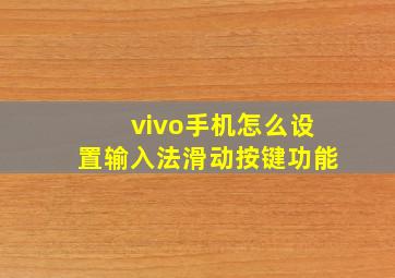 vivo手机怎么设置输入法滑动按键功能