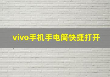 vivo手机手电筒快捷打开