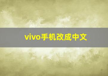 vivo手机改成中文