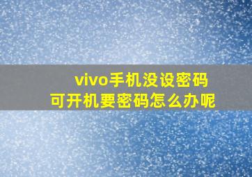 vivo手机没设密码可开机要密码怎么办呢