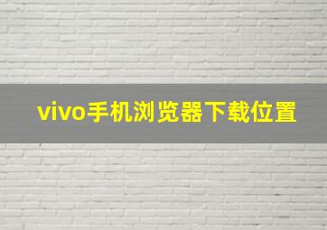 vivo手机浏览器下载位置