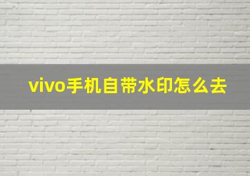 vivo手机自带水印怎么去