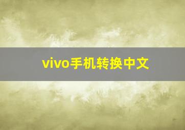 vivo手机转换中文