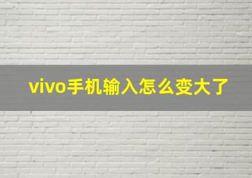 vivo手机输入怎么变大了