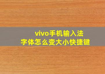 vivo手机输入法字体怎么变大小快捷键