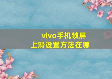 vivo手机锁屏上滑设置方法在哪