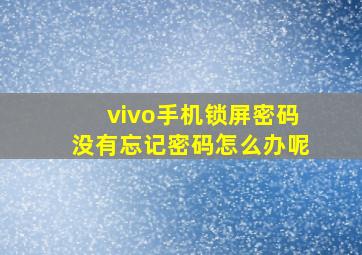 vivo手机锁屏密码没有忘记密码怎么办呢