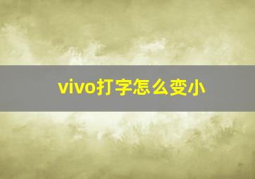 vivo打字怎么变小