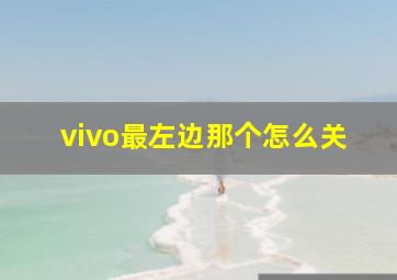 vivo最左边那个怎么关