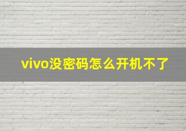 vivo没密码怎么开机不了