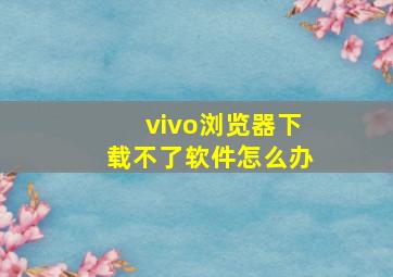 vivo浏览器下载不了软件怎么办