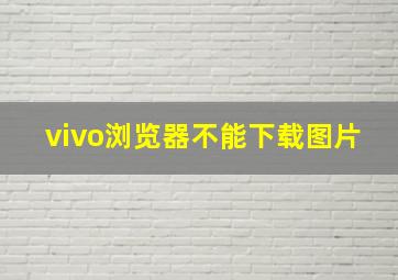 vivo浏览器不能下载图片