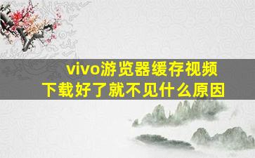 vivo游览器缓存视频下载好了就不见什么原因