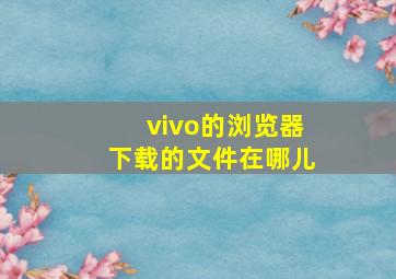 vivo的浏览器下载的文件在哪儿