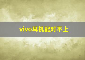 vivo耳机配对不上