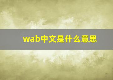 wab中文是什么意思