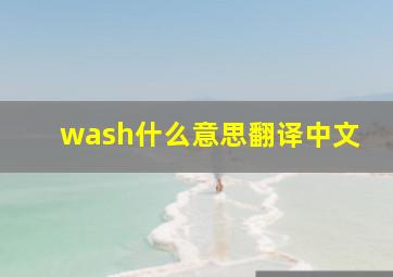 wash什么意思翻译中文