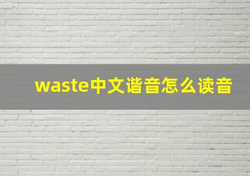 waste中文谐音怎么读音