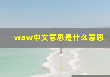 waw中文意思是什么意思