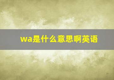 wa是什么意思啊英语