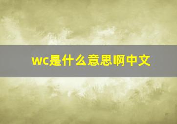 wc是什么意思啊中文