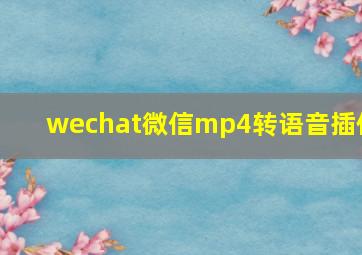 wechat微信mp4转语音插件