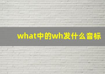 what中的wh发什么音标