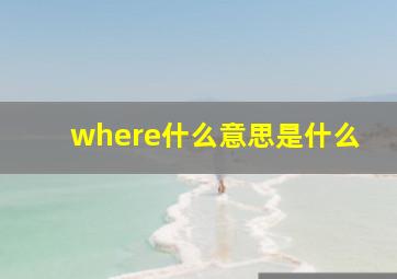 where什么意思是什么