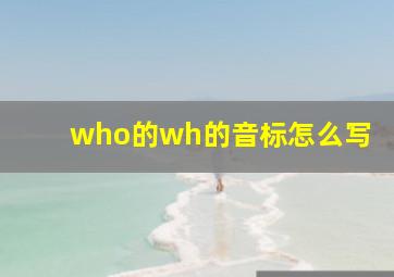 who的wh的音标怎么写