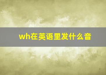 wh在英语里发什么音