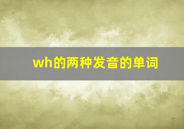 wh的两种发音的单词