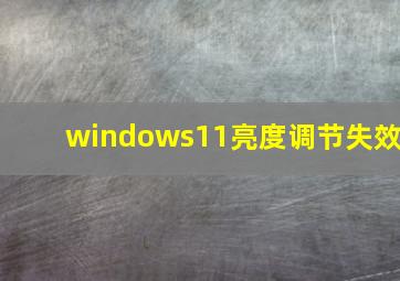 windows11亮度调节失效