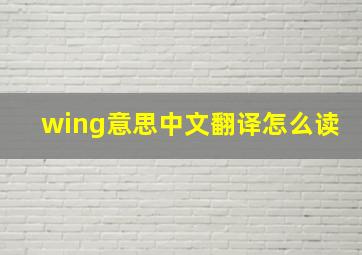 wing意思中文翻译怎么读