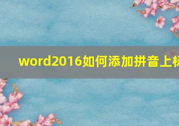 word2016如何添加拼音上标